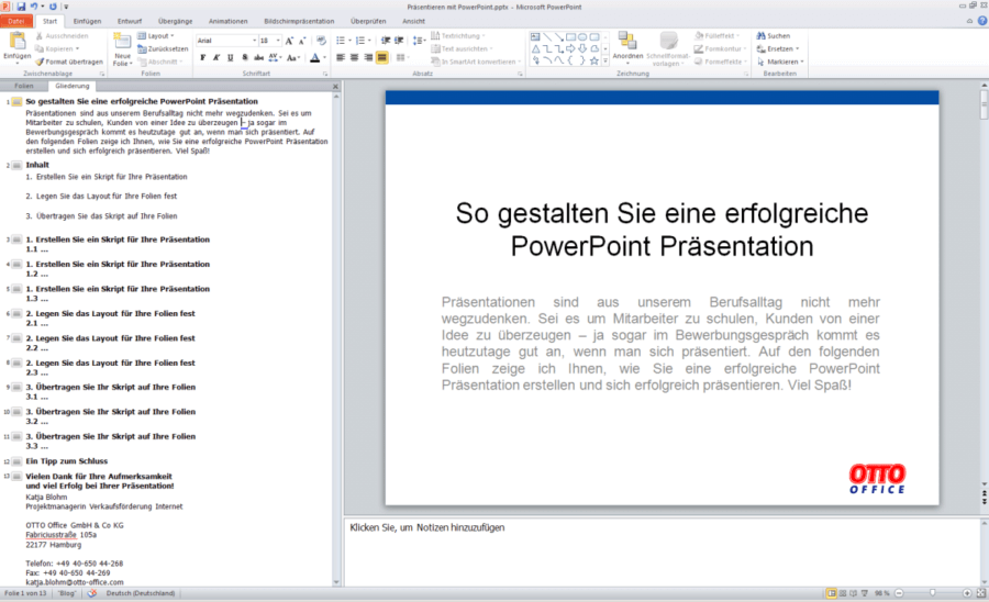 So erstellen Sie eine erfolgreiche PowerPoint Präsentation