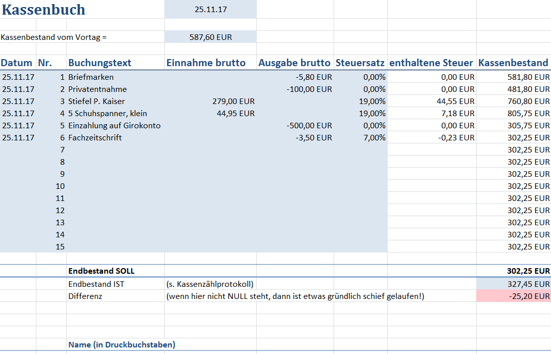 Das ordnungsgemäße Kassenbuch - so geht's!