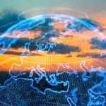 Digitalisierung, Digitale Transformation (Smart city and global network concept. IoT(Internet of Things). ICT(Information Communication Technology).)