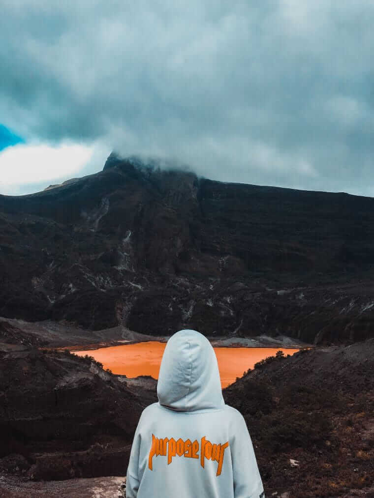 Future Purpose, person wearing hoodie facing body of water