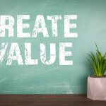Unternehmenswerte (Schriftzug Create Value)