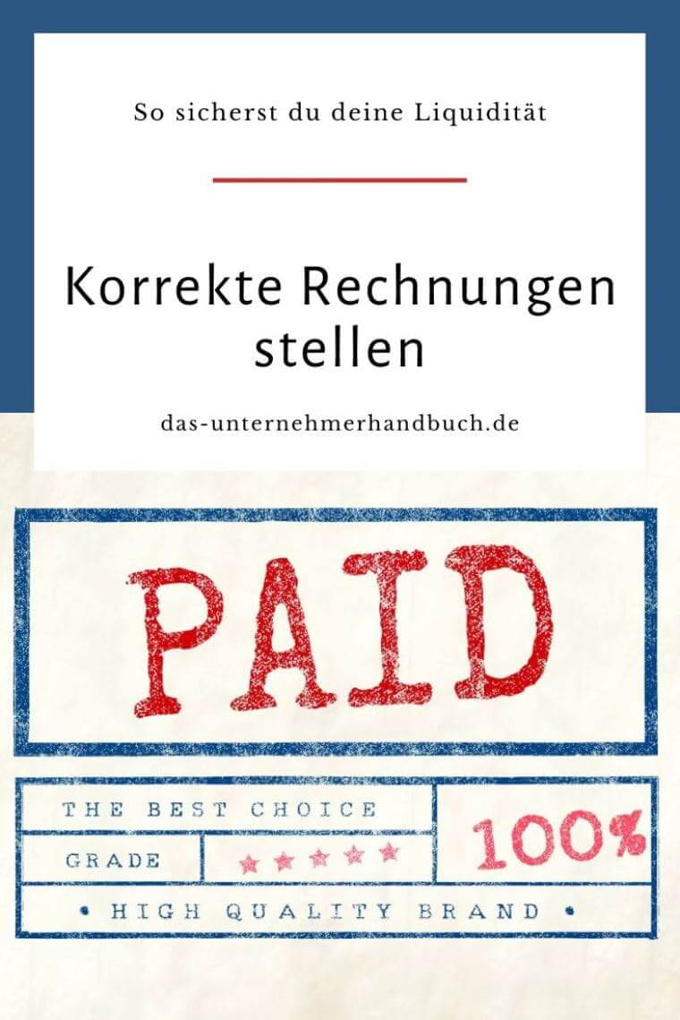 Rechnung / Rechnungen stellen / korrekte Rechnungen