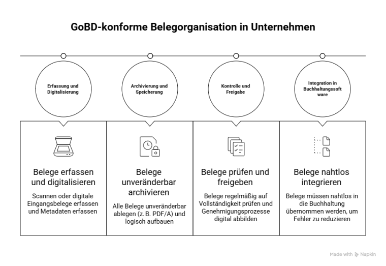 GoBD-konforme Prozesse: Wie Unternehmen Belege und Dokumente digital organisieren GoBD-Belegorganisation